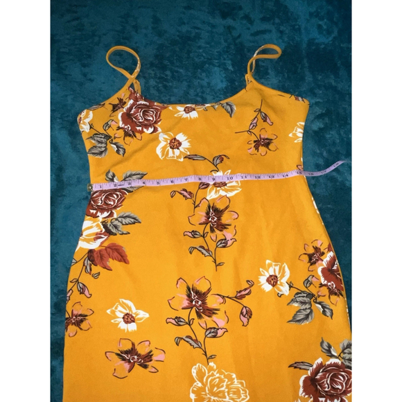 Shein‎ L size 8/10 yellow floral Maxi dress - Picture 6 of 10